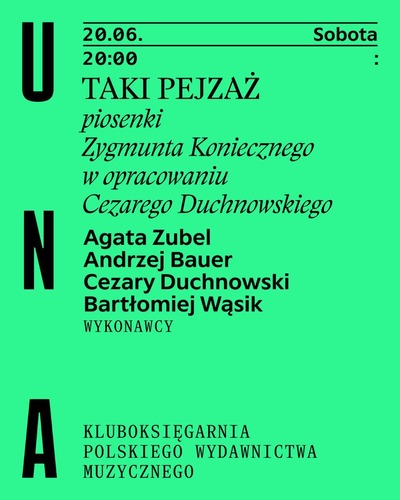 Event poster:  Koncert TAKI PEJZAŻ.  